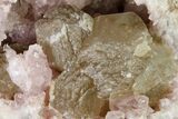 Sparkly, Pink Amethyst Geode Section With Calcite - Argentina #147964-1